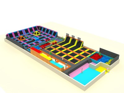 Precio de fábrica comercial trampolín interior parque KP-160929